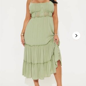 Fashion Nova Sage Green Midi Dress